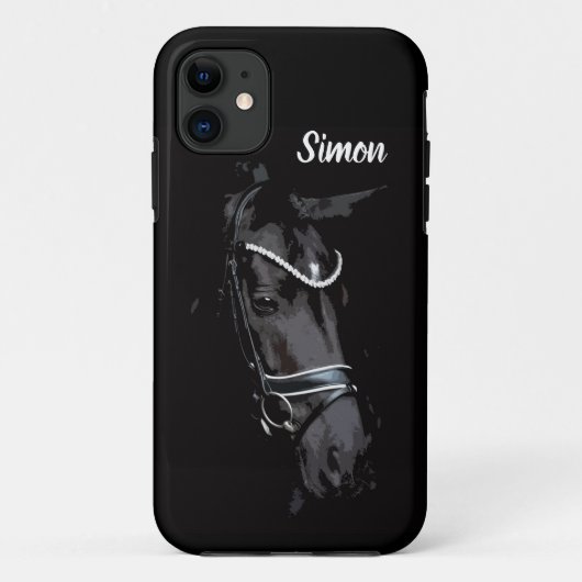 Black Horse Racing iPhone Case (Achterkant)
