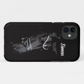 Black Horse Racing iPhone Case (Achterkant (horizontaal))