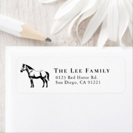 Black Horse Return Address Etiket