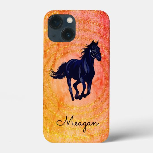 Black Horse Rustic Sparkle Case-Mate iPhone Case (Achterkant)