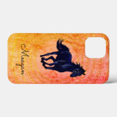 Black Horse Rustic Sparkle Case-Mate iPhone Case (Achterkant (horizontaal))