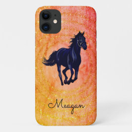 Black Horse Rustic Sparkle iPhone / iPad hoesje