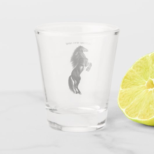 Black Horse Shot Glass met aangepaste tekst Shot Glas (Achterkant)