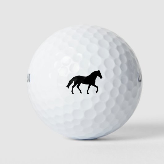 Black Horse Silhouette Pony Horse Shadow Simple Golfballen (Voorkant)