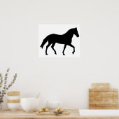 Black Horse Silhouette Pony Horse Shadow Simple Poster (Keuken)