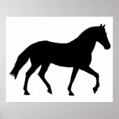 Black Horse Silhouette Pony Horse Shadow Simple Poster (Voorkant)