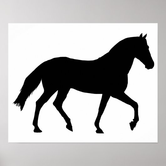 Black Horse Silhouette Pony Horse Shadow Simple Poster (Voorkant)