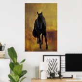 Black Horse Silhouette Poster (Thuiskantoor)