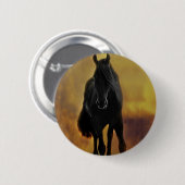 Black Horse Silhouette Ronde Button 5,7 Cm (Voorkant /achterkant)