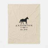 Black Horse Silhouette & Taupe | Gepersonaliseerd Fleece Deken (Voorkant)