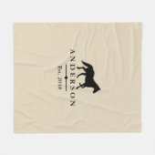 Black Horse Silhouette & Taupe | Gepersonaliseerd Fleece Deken (Voorkant (Horizontaal))