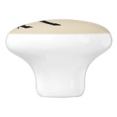 Black Horse Silhouette & Taupe Keramische Knop (Zijkant)