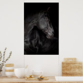 Black Horse Stallion Photo Natuur Wall Poster (Keuken)