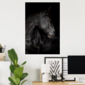 Black Horse Stallion Photo Natuur Wall Poster (Thuiskantoor)