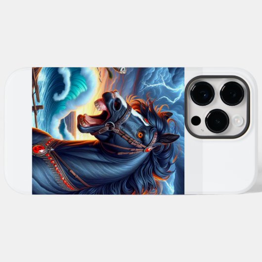 Black Horse Storm Case-Mate iPhone Case (Achterkant (horizontaal))