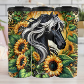Black Horse Sunflower Leopard Grace Thermosbeker