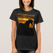 Black Horse Sunset Silhouette T-shirt (Voorkant)