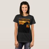 Black Horse Sunset Silhouette T-shirt (Voorkant volledig)