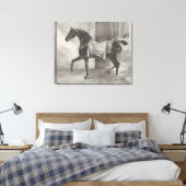 "Black Horse Tethered" door Théodore Gericault Canvas Afdruk (Insitu (Slaapkamer))