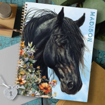 Black Horse Wildflowers Personal Spiral Notitieboe