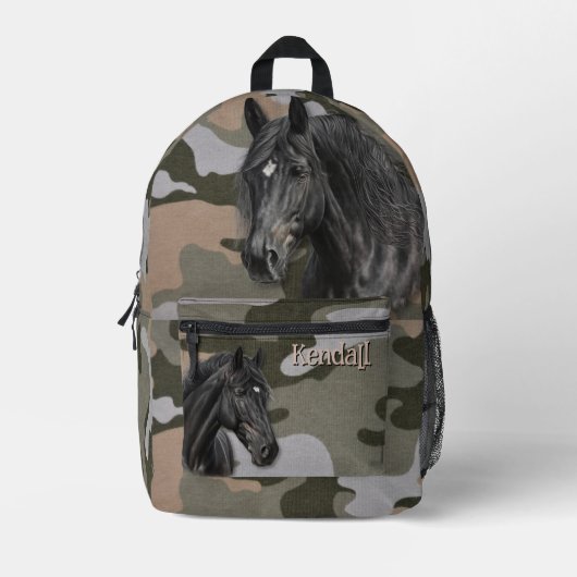 Black Horses Camo Naam Rugzak (Voorkant)