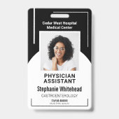 Black Hospital Medical Employee Photo ID Badge (Front)