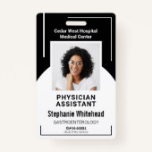 Black Hospital Medical Employee Photo ID Badge (Voorkant)