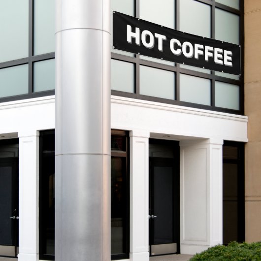 Black HOT COFFEE Banner (Buitenkant Gebouw)