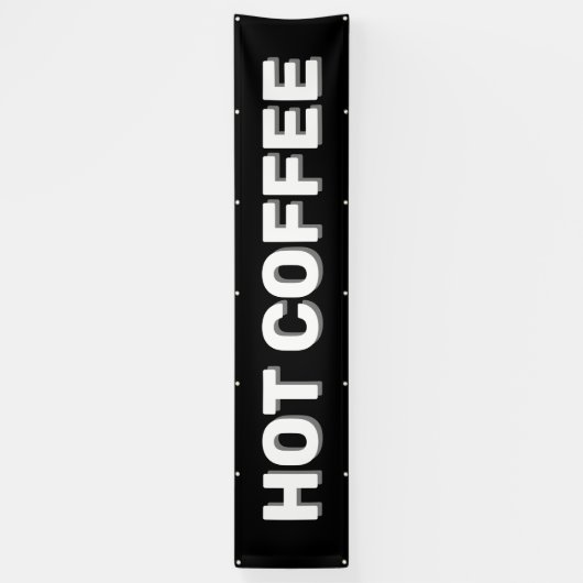 Black HOT COFFEE Banner (Verticaal)