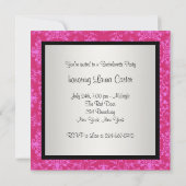 Black Hot Pink Bachelorette Party Uitnodigingen (Achterkant)