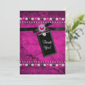 Black Hot Pink bedankkaart (Staand voorkant)