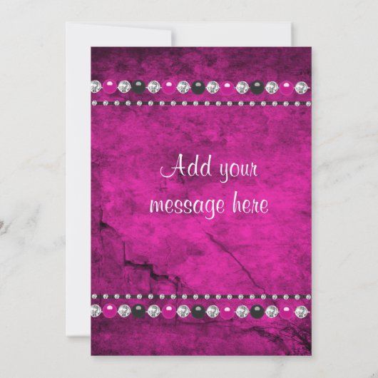 Black Hot Pink bedankkaart (Achterkant)