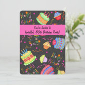 Black Hot Pink Cake 70th Birthday Kaart (Staand voorkant)