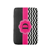 Black Hot Pink Chevron Rug Badmat (Voorkant Verticaal)