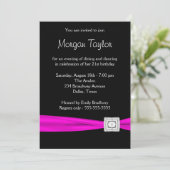 Black Hot Pink Diamond 21e verjaardagsfeestje Kaart (Staand voorkant)