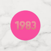 Black Hot Pink Gold 40th Birthday Table Confetti (Kleine voorkant)