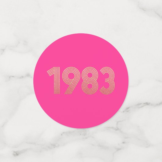 Black Hot Pink Gold 40th Birthday Table Confetti (Kleine voorkant)