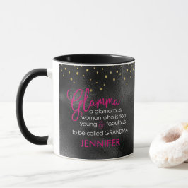 Black Hot Pink Gold Glamma Grandma Personalize Mok