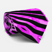Black & Hot Pink Lava Zebra pattern Mens Tie Stropdas (Opgerold)
