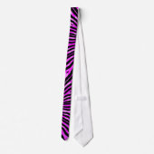 Black & Hot Pink Lava Zebra pattern Mens Tie Stropdas (Achterkant)