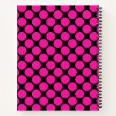 Black Hot Pink Polka Dot Notitieboek (Achterkant)