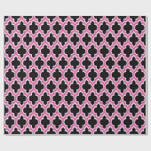 Black Hot Pink White Moroccan #4DS Cadeaupapier (Vlak)