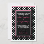 Black Hot Pink White Polka Dot Weddenschap Kaart (Voorkant)