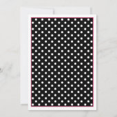 Black Hot Pink White Polka Dot Weddenschap Kaart (Achterkant)