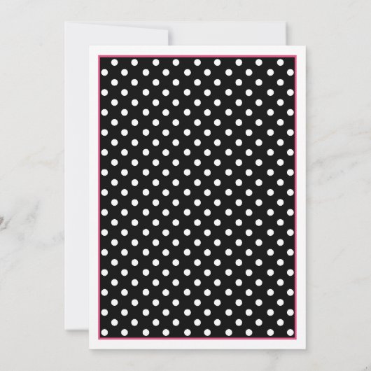 Black Hot Pink White Polka Dot Weddenschap Kaart (Achterkant)