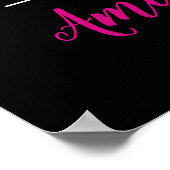 Black Hot Pink White Silver Bridal Weduwen Shower Poster (Hoek)