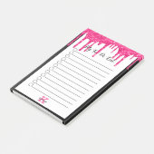 Black Hot-Roze glitter maakt een monogram-naar-do- Post-it® Notes (Schuin)