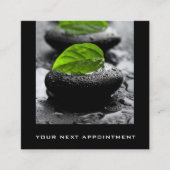 Black Hot Stones verlaten Massage Appointards Afsprakenkaartje (Voorkant)