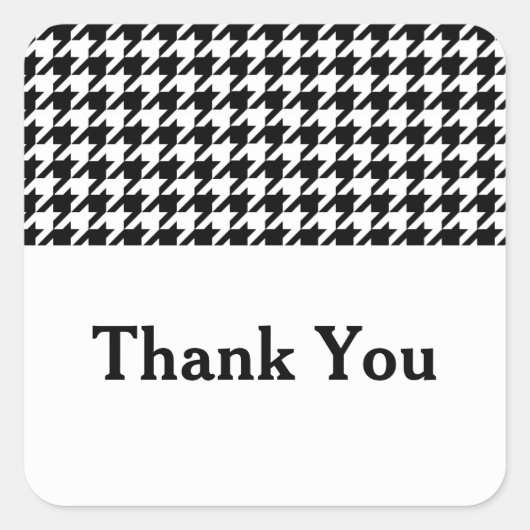 Black Houndstooth Bedankt Stickers (Voorkant)