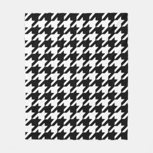 Black Houndstooth Blanket Fleece Deken